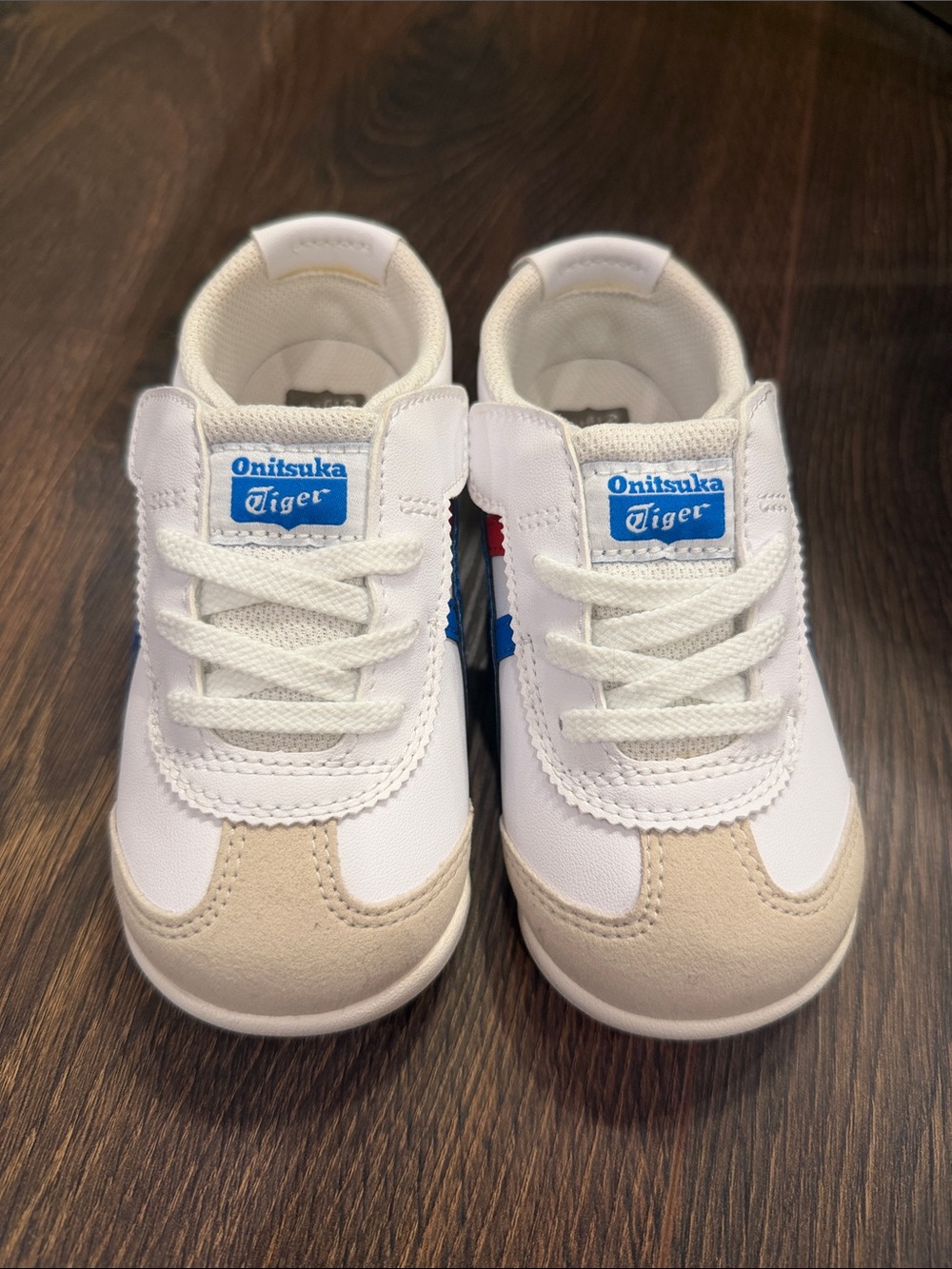 Onitsuka Tiger by Asics Kids' White, Beige & Blue Classic Sneakers